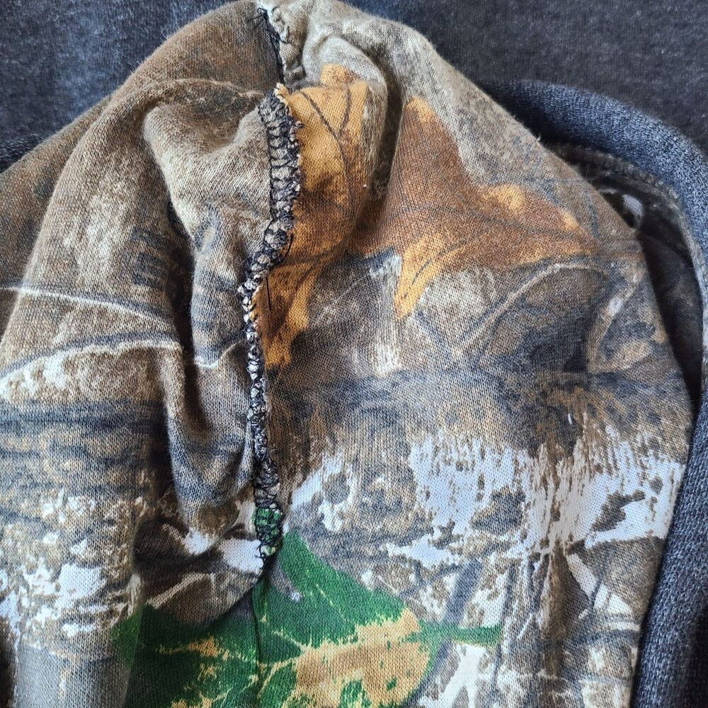 Realtree Hoodie Mens Large Gray Camo Lined Pullover Hunting Sweatshirt NWT - Picture 7 of 9